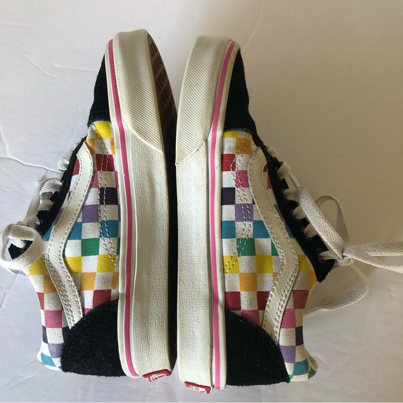 VANS Rainbow Check Old Skool Kids Size 1 - Picture 7 of 9